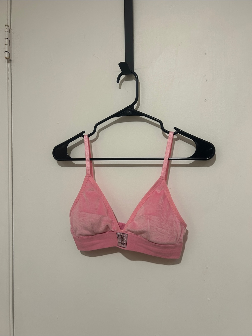 Juicy Couture padded velour bralette with rhinestone